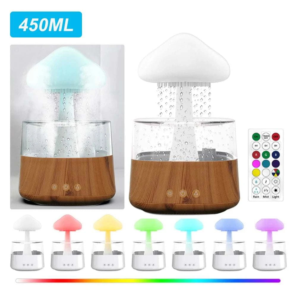 Mushroom Air Humidifier Home Bedroom Aromatherapy Lamp Calming Water Drops Sounds Diffuser Humidifier Rain Cloud Night LightExpress Global Mart  SPECIFICATIONSBrand Name: alloetHumidification Method: Mist DischargePower (W): 5wVoltage (V): 5VNoise: &lt;36dbOrigin: Mainland ChinaCapacity: &lt;1LModel Number: HMushroom Air Humidifier Home Bedroom Aromatherapy Lamp Calming Water DDSers