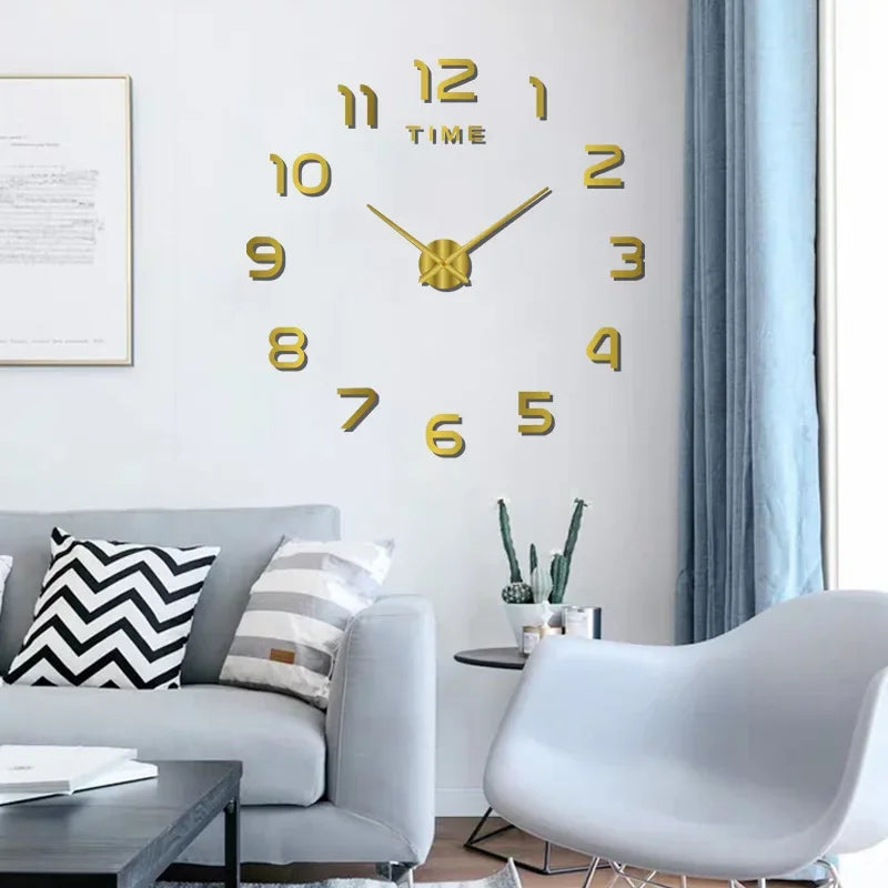 Creative Frameless DlY Wall Clock WallDecal Home Silent Clock Living RoomOffice Wall Decoration