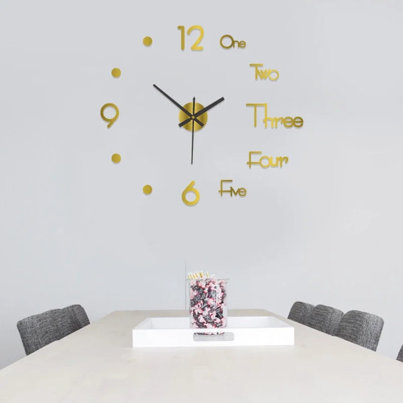 Creative Frameless DlY Wall Clock WallDecal Home Silent Clock Living RoomOffice Wall Decoration