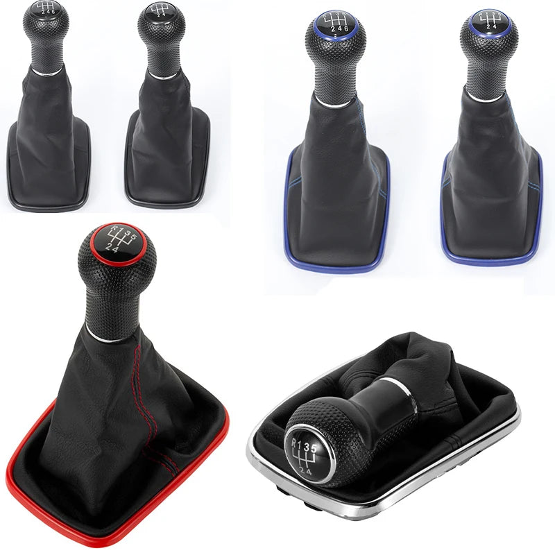 New Car 5/6 Speed 12mm Gear Shift Knob Lever Shifter Gaiter Boot for Volkswagen VW Golf Bora Jetta GTi MK4 Interior Accessories