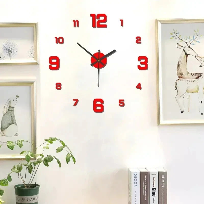 Creative Frameless DlY Wall Clock WallDecal Home Silent Clock Living RoomOffice Wall Decoration