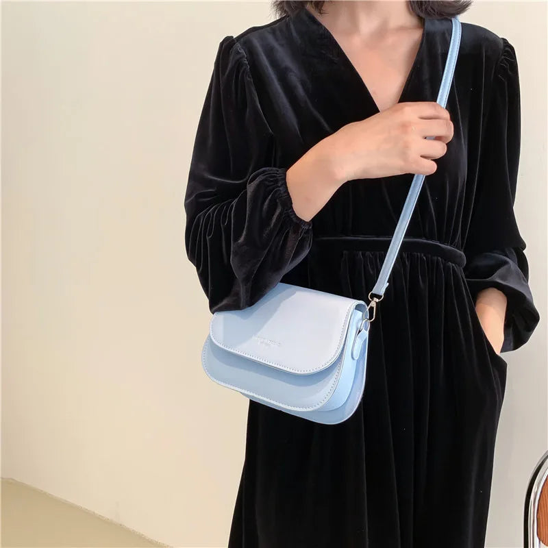 Vintage Saddle Crossbody Bag PU Leather Women's Luxury Design Small Handbag and Purse Ladies Travel Shoulder Messenger Bag Purse