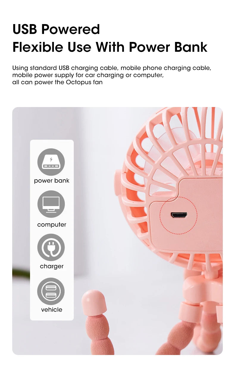 Baby Fan for Cart Stroller 3 Speeds Fans Portable Outdoor Fan Clip On for Baby USB Rechargeable Handheld Electric Fan for Home