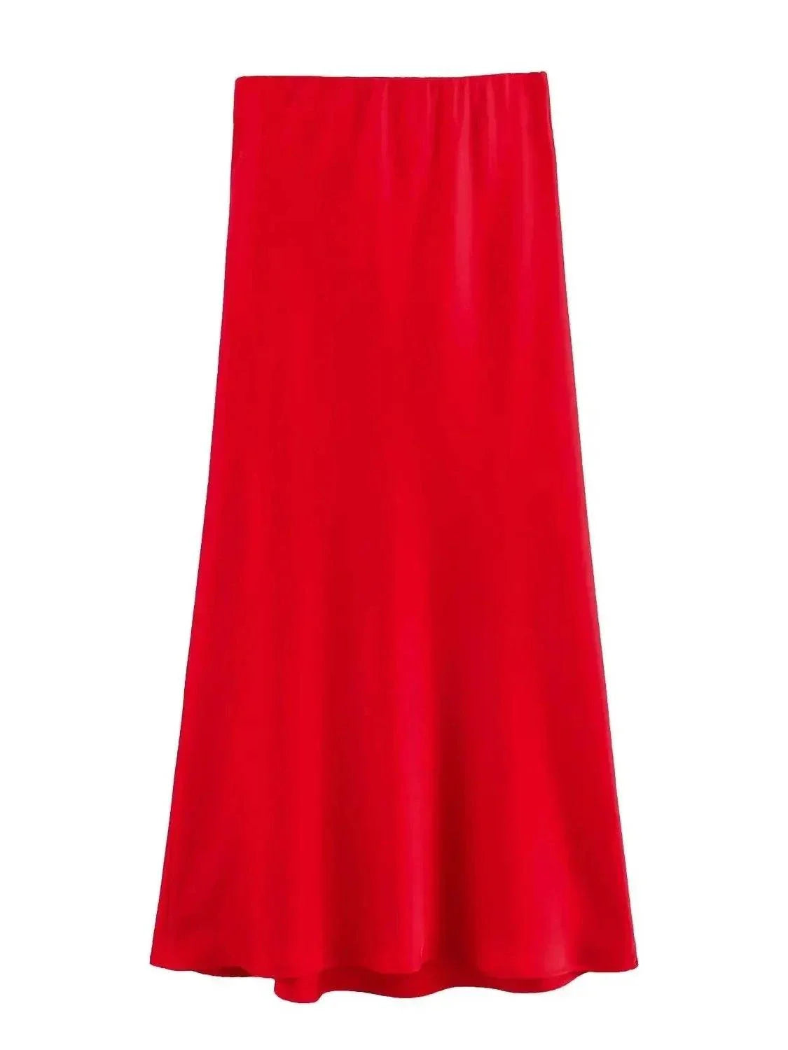 Flowing Satin Midi SkirtExpress Global Mart  Product Description
Embrace elegance with the Flowing Satin Midi Skirt, a perfect addition to your wardrobe for those seeking refined style and comfort. This A-line Flowing Satin Midi SkirtDSers