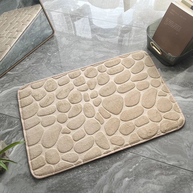 1 Embossed Pebble Bath Rug, Memory Foam Absorbent Floor Mat,Express Global Mart  SPECIFICATIONSBrand Name: NoEnName_NullMaterial: 100% PolyesterOrigin: Mainland ChinaCN: ZhejiangChoice: yesEmbossed Pebble Memory Foam BathExpress Global Mart 