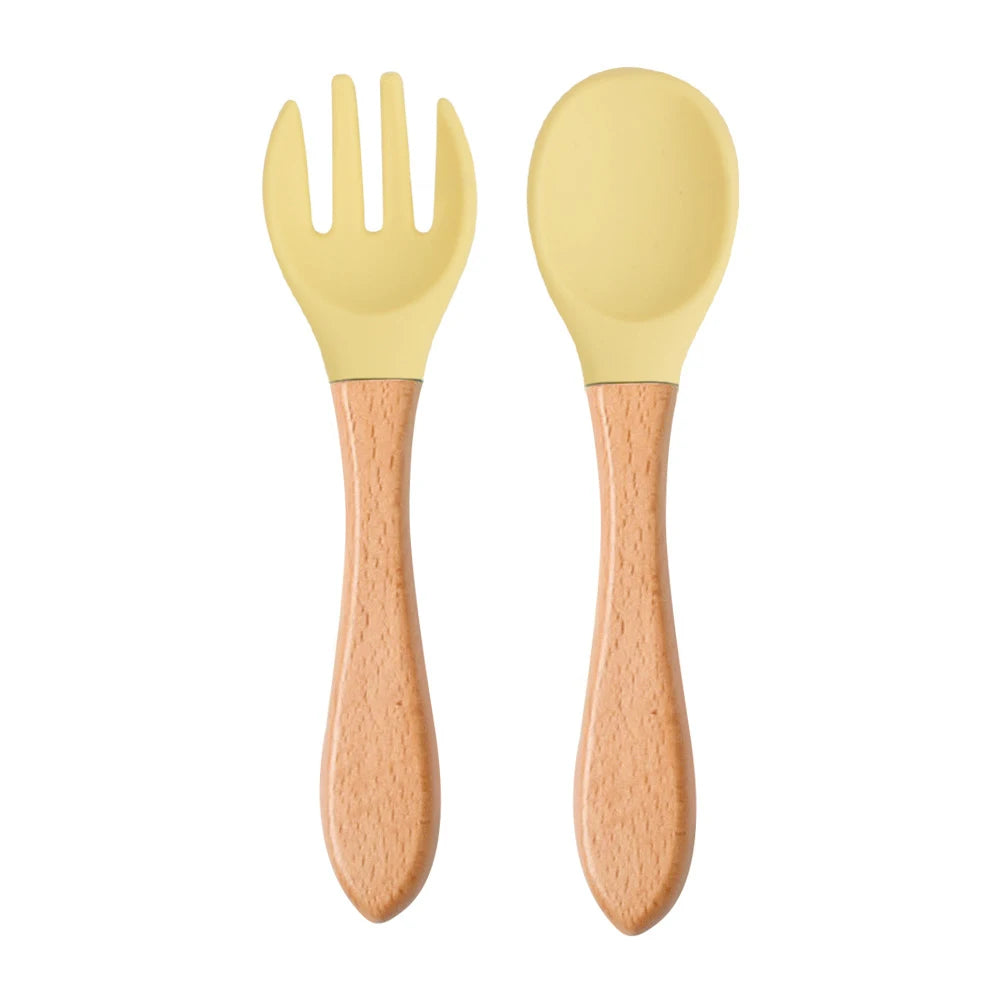 Food-grade Silicone Baby Products Baby Eating Spoon Training Water Spoon Children's Tableware Complementary Food Spoon Fork