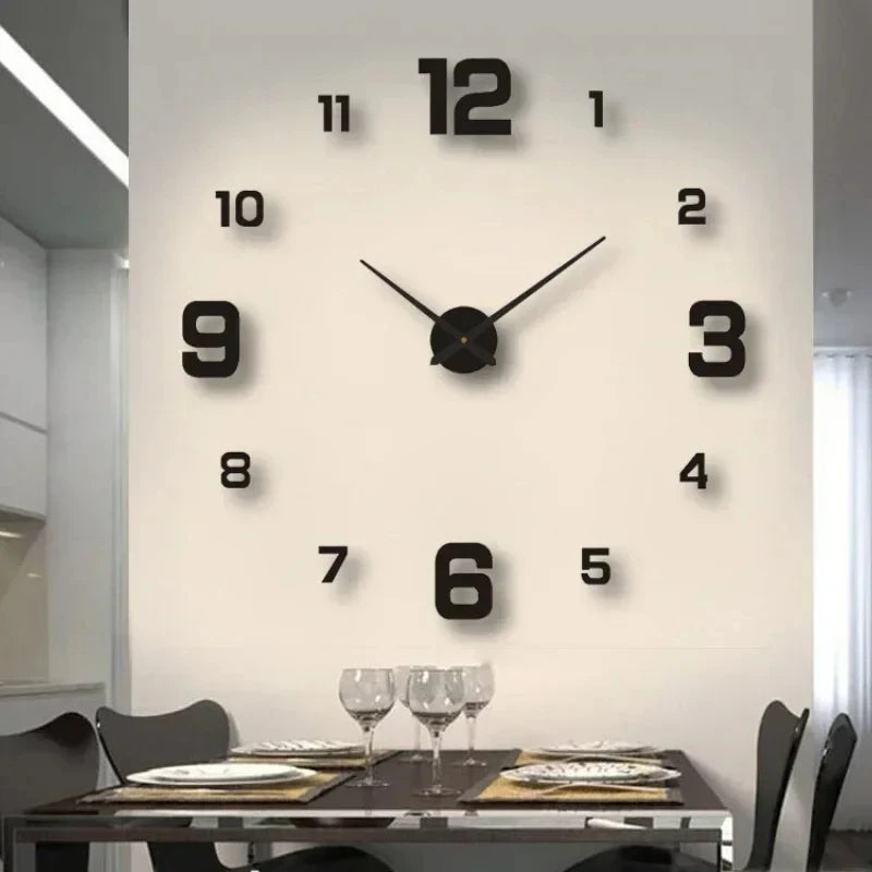 Creative Frameless DlY Wall Clock WallDecal Home Silent Clock Living RoomOffice Wall Decoration