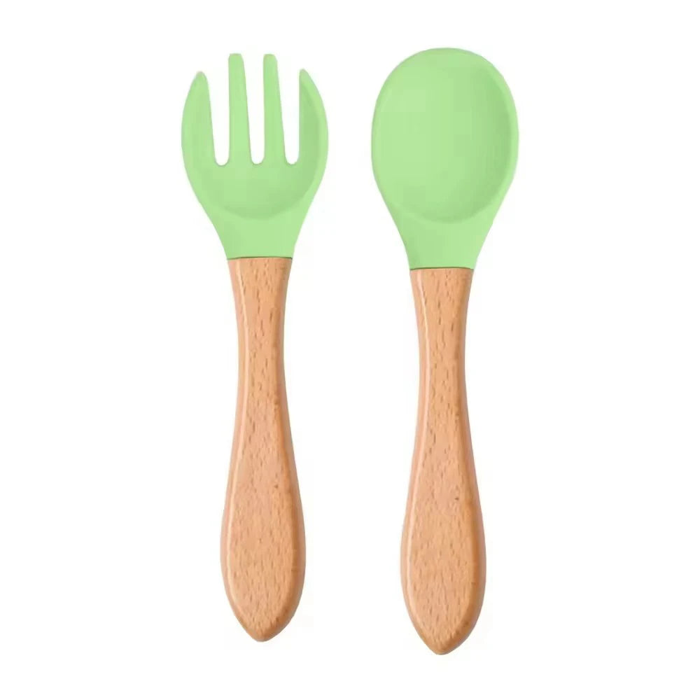 Food-grade Silicone Baby Products Baby Eating Spoon Training Water Spoon Children's Tableware Complementary Food Spoon Fork