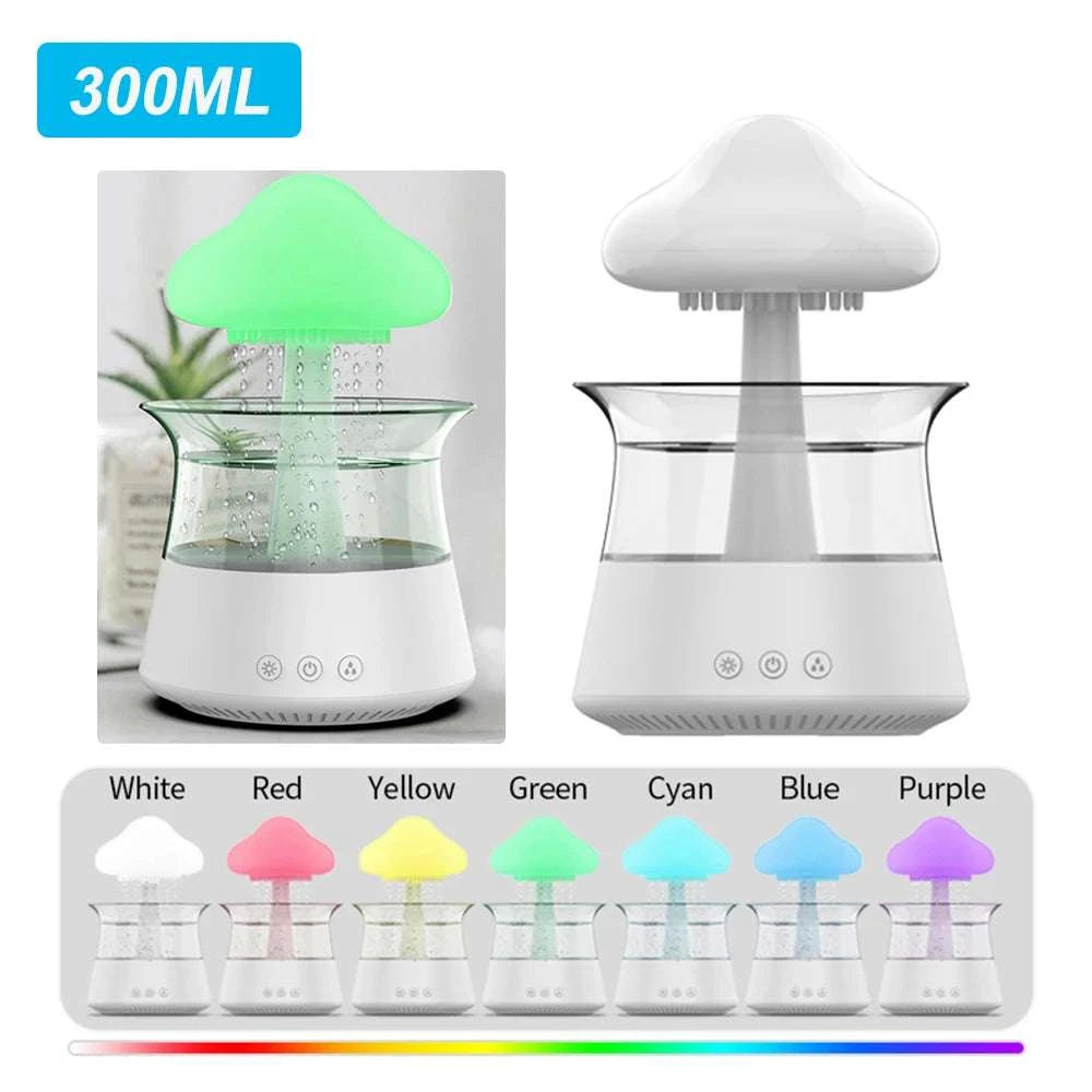 Mushroom Air Humidifier Home Bedroom Aromatherapy Lamp Calming Water Drops Sounds Diffuser Humidifier Rain Cloud Night LightExpress Global Mart  SPECIFICATIONSBrand Name: alloetHumidification Method: Mist DischargePower (W): 5wVoltage (V): 5VNoise: &lt;36dbOrigin: Mainland ChinaCapacity: &lt;1LModel Number: HMushroom Air Humidifier Home Bedroom Aromatherapy Lamp Calming Water DDSers