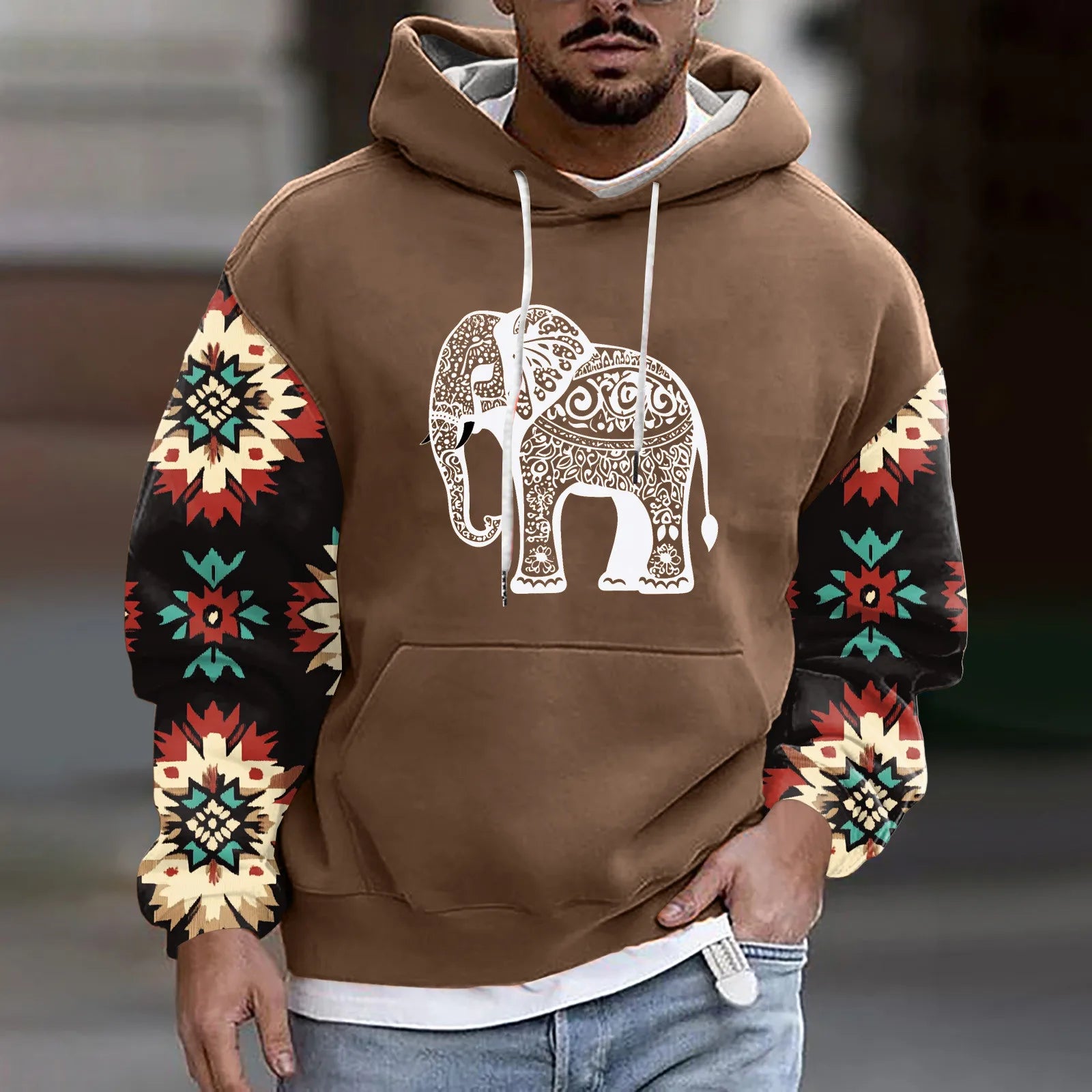 Autumn Winter Hoodies American Retro Patchwork 3d Printed Hooded Sweatshirt Big Pockets Drawstring Pullover Men'Express Global Mart  SPECIFICATIONSBrand Name: NoEnName_NullHign-concerned Chemical: NoneSleeve Length(cm): short（4-16inch）Material: POLYESTERApplicable Season: springStyle: CasualApplicMen'S Autumn Winter Hoodies American Retro Patchwork 3d Printed HoodedExpress Global Mart 