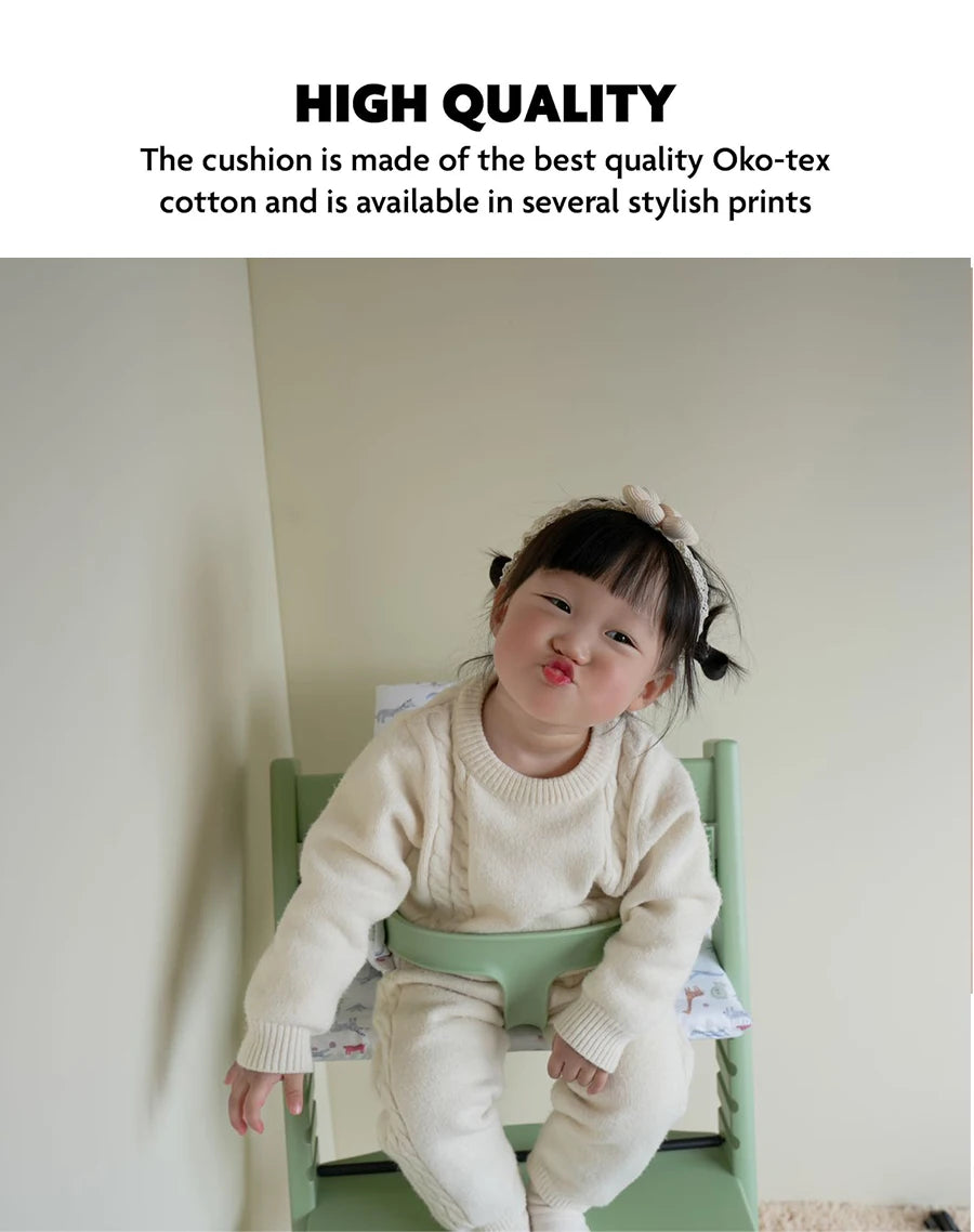 Dining Chair Seat Cushion,Wipe Clean Cushion for High Chair,Cartoon Printing,It Safer and More Comfortable for Baby to Sit On