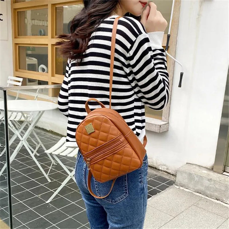 Backpack for Women PU Leather Multifunction Crossbody Bag Ladies Phone Pouch Pack Luxury Brand Shoulder Bag Messenger Bags