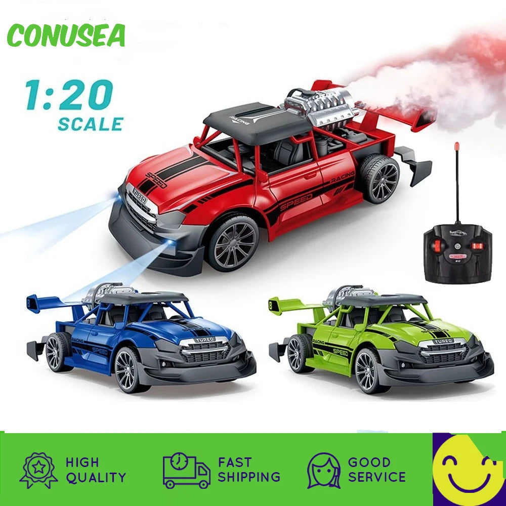 1:20 Rc Racing Car 2.4G Remote Control Car Truck with Light Smoke Spray Electric Car Radio Controlled Machine Model toys for boy