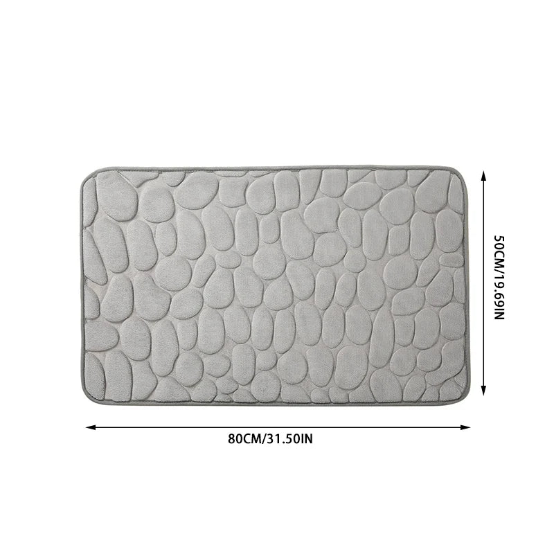 1 Embossed Pebble Bath Rug, Memory Foam Absorbent Floor Mat,Express Global Mart  SPECIFICATIONSBrand Name: NoEnName_NullMaterial: 100% PolyesterOrigin: Mainland ChinaCN: ZhejiangChoice: yesEmbossed Pebble Memory Foam BathExpress Global Mart 