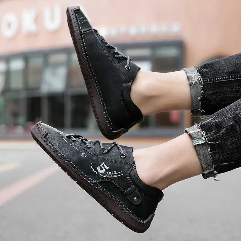 New Men Leather Casual Shoes Oudoor Comfortable High Quality Fashion Sot Homme Cassis Anke Non-slip Fats Moccasin Trend