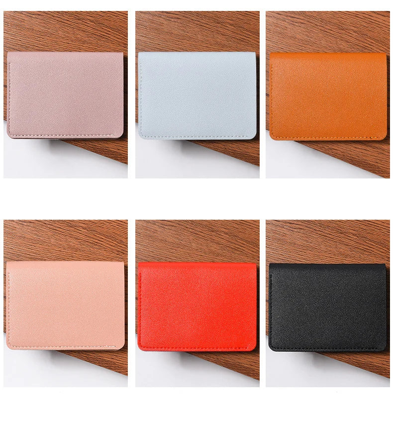 2024 New Women's Wallet Simplified Folding Button Small Wallet Driver's License Card Bag Male Student Soft Leather Wallet