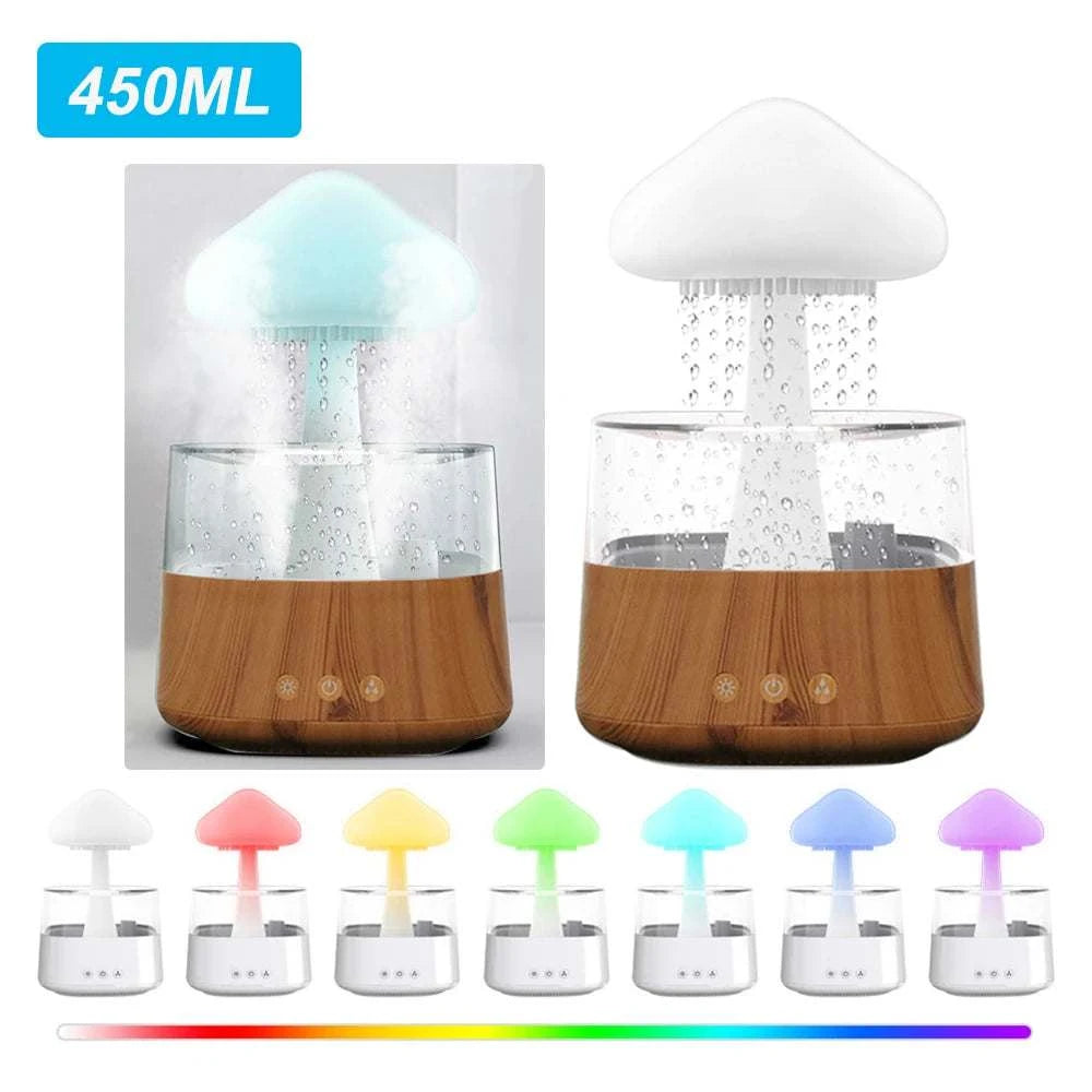 Mushroom Air Humidifier Home Bedroom Aromatherapy Lamp Calming Water Drops Sounds Diffuser Humidifier Rain Cloud Night LightExpress Global Mart  SPECIFICATIONSBrand Name: alloetHumidification Method: Mist DischargePower (W): 5wVoltage (V): 5VNoise: &lt;36dbOrigin: Mainland ChinaCapacity: &lt;1LModel Number: HMushroom Air Humidifier Home Bedroom Aromatherapy Lamp Calming Water DDSers