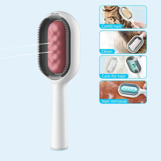 4-in-1 Pet Care Brush for brushing, cleaning, massaging, and fur removal.