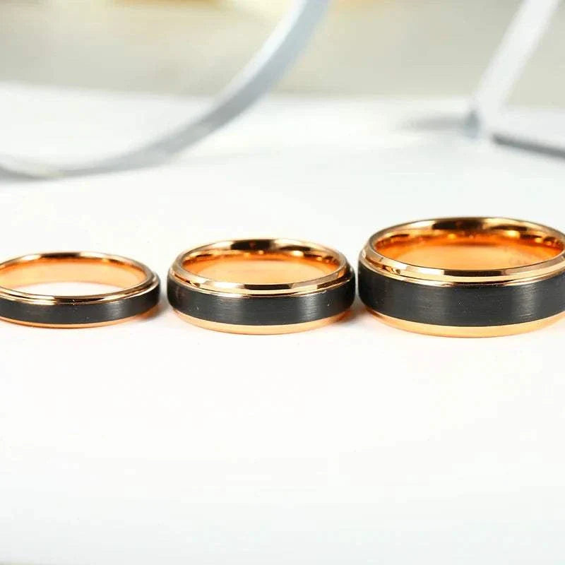 Wholesale Tungsten Rings BlackExpress Global Mart  wedding_engagement_jewelrySurface Width:4mm,6mm,8mmSetting Type:NoneRings Type:Wedding BandsModel Number:XTU042RShape\pattern:RoundStyle:ClassicOccasion:WeddingMaterial:MetalMetals Type:TUNGSWholesale Tungsten Rings Black with Rose Gold Color Men Wedding Band 6b0d141-b8