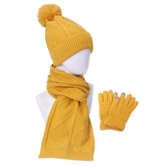 Winter Knitted Wool Set PiecesExpress Global Mart  women_accessoriesProduct Description
Elevate your winter wardrobe with the Winter Knitted Wool Set Pieces. This luxurious set includes a matching hat, scarf, and gloves, designed to Winter Knitted Wool Set PiecesCartifind