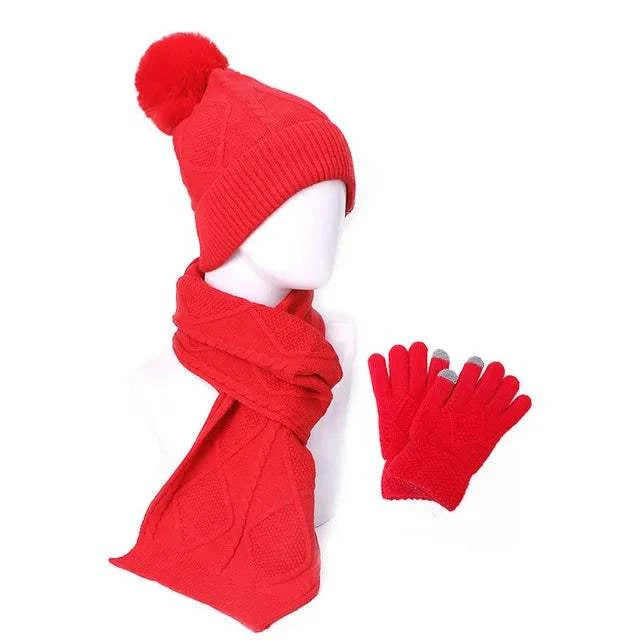 Winter Knitted Wool Set PiecesExpress Global Mart  women_accessoriesProduct Description
Elevate your winter wardrobe with the Winter Knitted Wool Set Pieces. This luxurious set includes a matching hat, scarf, and gloves, designed to Winter Knitted Wool Set PiecesCartifind