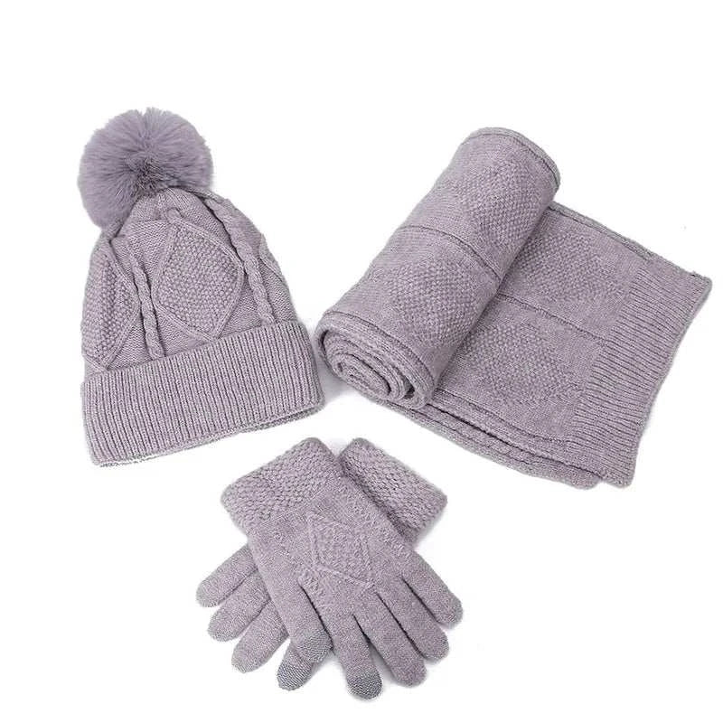 Winter Knitted Wool Set PiecesExpress Global Mart  women_accessoriesProduct Description
Elevate your winter wardrobe with the Winter Knitted Wool Set Pieces. This luxurious set includes a matching hat, scarf, and gloves, designed to Winter Knitted Wool Set PiecesCartifind