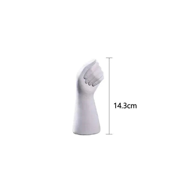 Artistic Ceramic Hand Vase with Hand-Shaped Design, 14.3cm, Unique Home Decor Piece.