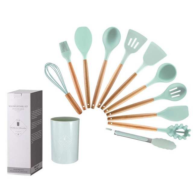 Stick Pot SpatulaExpress Global Mart  Introducing Our 12-Piece Wooden Handle Silicone Kitchen Utensils Set and Handy Storage Bucket: The Ultimate Kitchen Upgrade!
Elevate your cooking experience with ourNon Stick Pot Spatula And SpoonZendrop