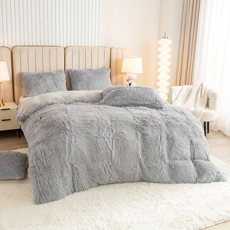 Multicolor Plush Duvet Cover SetExpress Global Mart  customizedProduct Description
Enhance your bedroom with the Multicolor Plush Duvet Cover Set, a luxurious addition that combines comfort and style seamlessly. Crafted from 100Multicolor Plush Duvet Cover SetCartifind