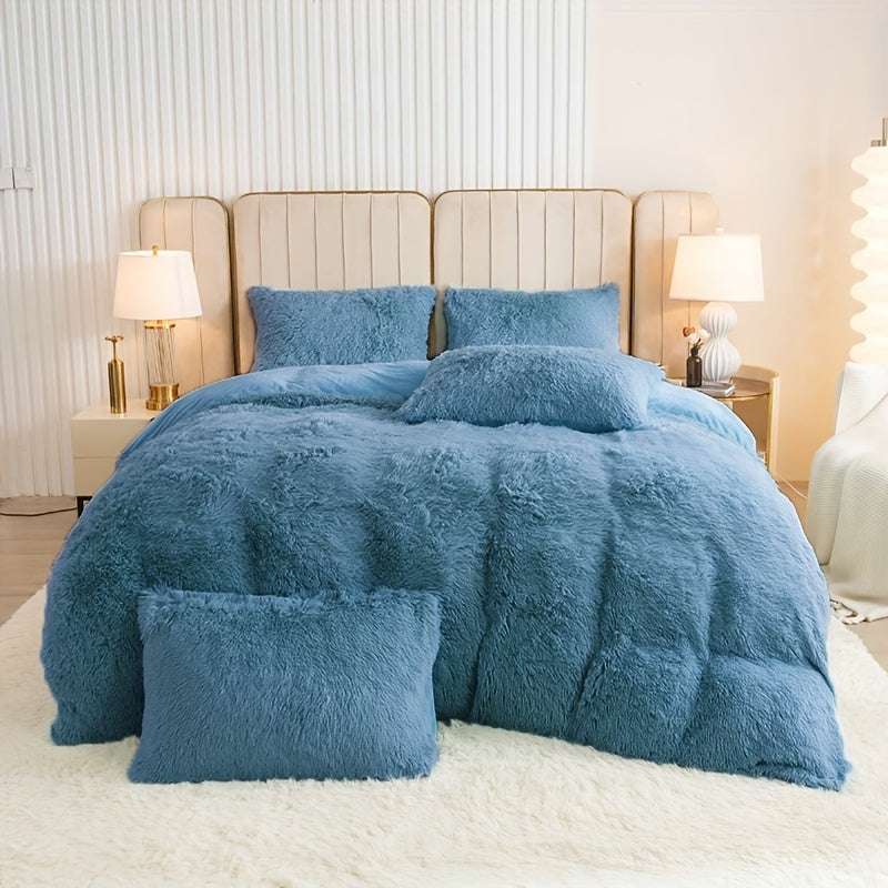 Multicolor Plush Duvet Cover SetExpress Global Mart  customizedProduct Description
Enhance your bedroom with the Multicolor Plush Duvet Cover Set, a luxurious addition that combines comfort and style seamlessly. Crafted from 100Multicolor Plush Duvet Cover SetCartifind