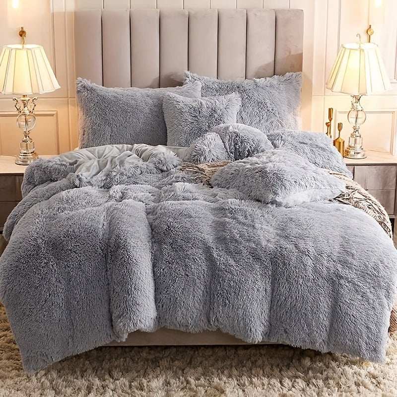 Multicolor Plush Duvet Cover SetExpress Global Mart  customizedProduct Description
Enhance your bedroom with the Multicolor Plush Duvet Cover Set, a luxurious addition that combines comfort and style seamlessly. Crafted from 100Multicolor Plush Duvet Cover SetCartifind