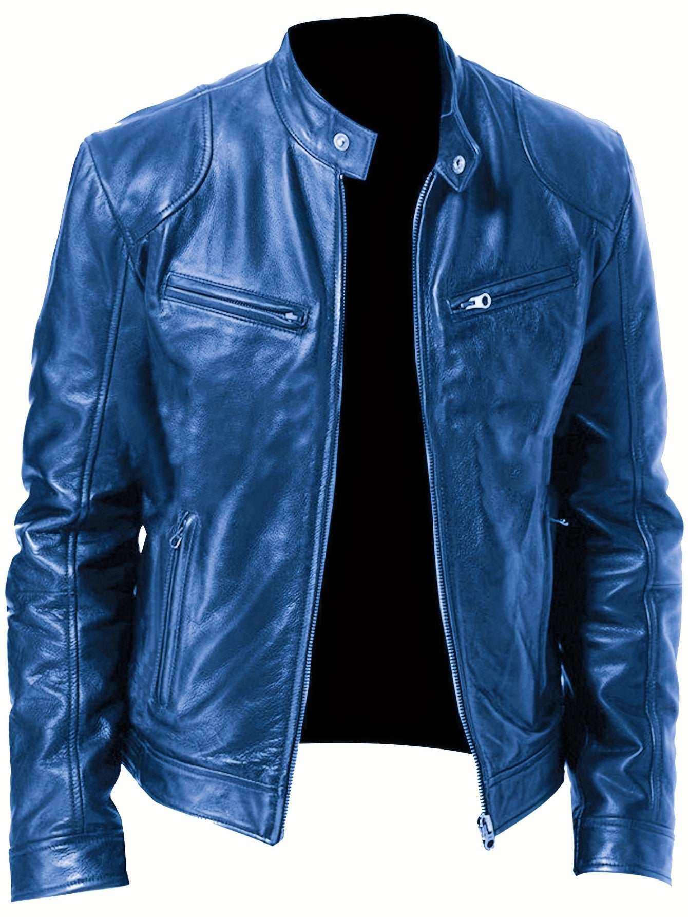 PU Leather Motorcycle Jacket - Zipper CardiganExpress Global Mart  customizedMaterial:PU
Length:Regular
Sleeve Length:Long Sleeve
Sleeve Type:Regular Sleeve
Details:Zipper
Pattern:Solid color
Sheer:No
Fabric:Non-Stretch
Placket Type:Placket
PMen's PU Leather Motorcycle Jacketb0d141-b8