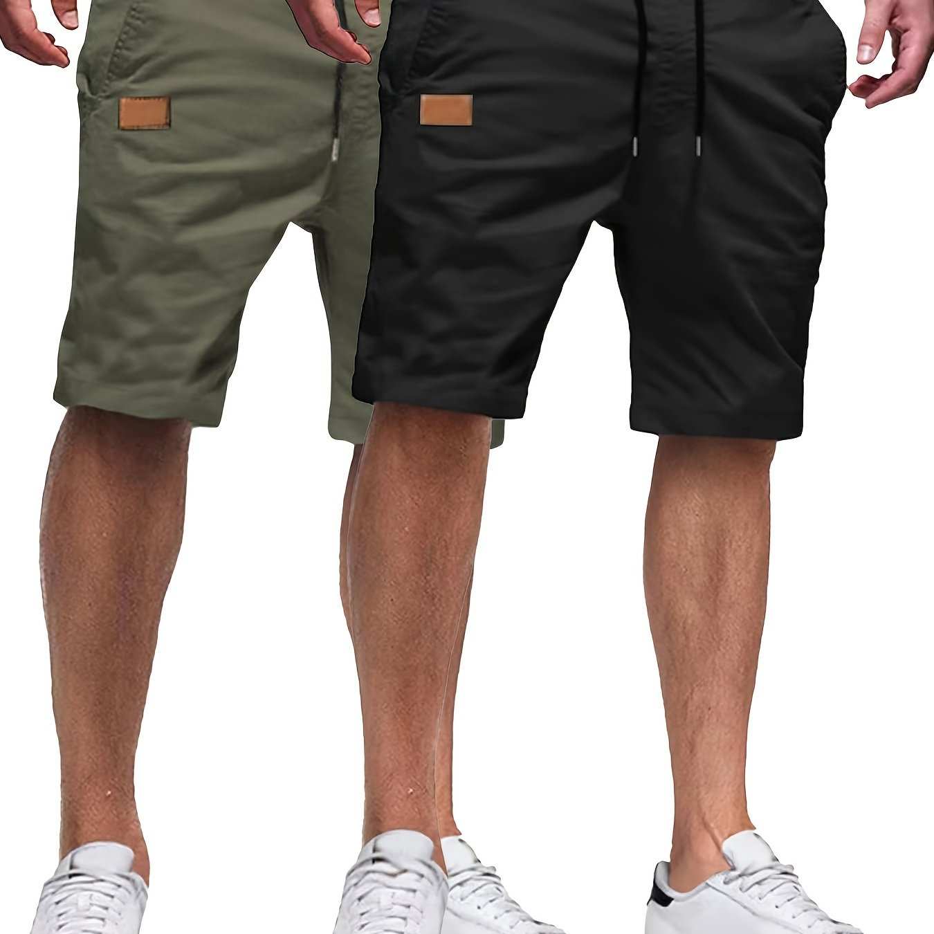 2pcs Mens Relaxed Fit Casual Cargo Shorts - Drawstring Waist, Slight Stretch, Solid Color, Woven Fabric, Hand Washable - PerfectExpress Global Mart  customizedMaterial:Woven FabricComposition:100% PolyesterDetails:DrawstringPattern:Solid colorSheer:NoFabric:Slight StretchType:ShortsOperation Instruction:Hand wash or profes2pcs Mens Relaxed Fit Casual Cargo Shorts - Drawstring Waist, Slight Sb0d141-b8