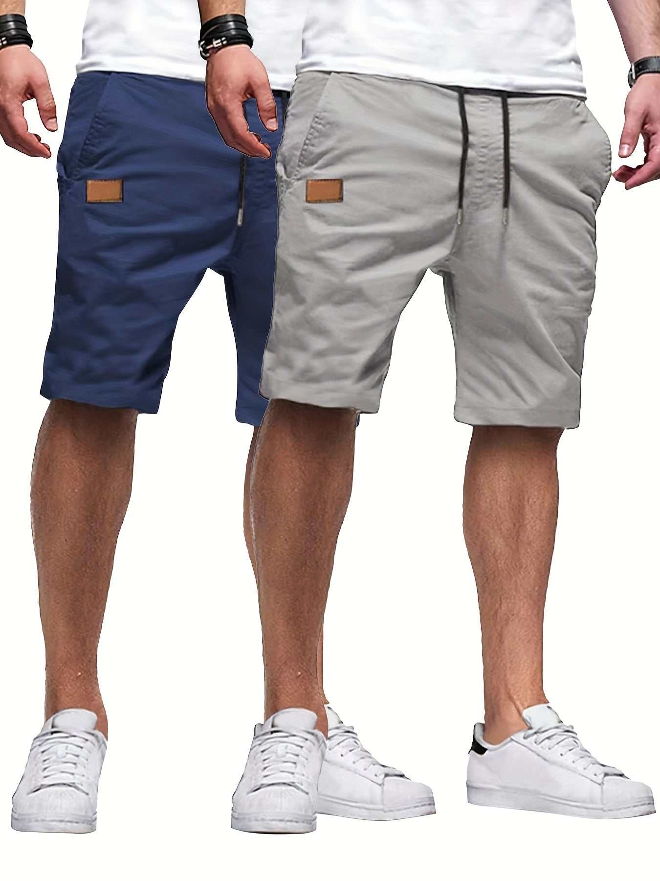 2pcs Mens Relaxed Fit Casual Cargo Shorts - Drawstring Waist, Slight Stretch, Solid Color, Woven Fabric, Hand Washable - PerfectExpress Global Mart  customizedMaterial:Woven FabricComposition:100% PolyesterDetails:DrawstringPattern:Solid colorSheer:NoFabric:Slight StretchType:ShortsOperation Instruction:Hand wash or profes2pcs Mens Relaxed Fit Casual Cargo Shorts - Drawstring Waist, Slight Sb0d141-b8