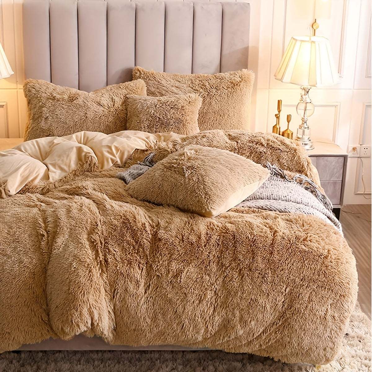 Multicolor Plush Duvet Cover SetExpress Global Mart  customizedProduct Description
Enhance your bedroom with the Multicolor Plush Duvet Cover Set, a luxurious addition that combines comfort and style seamlessly. Crafted from 100Multicolor Plush Duvet Cover SetCartifind