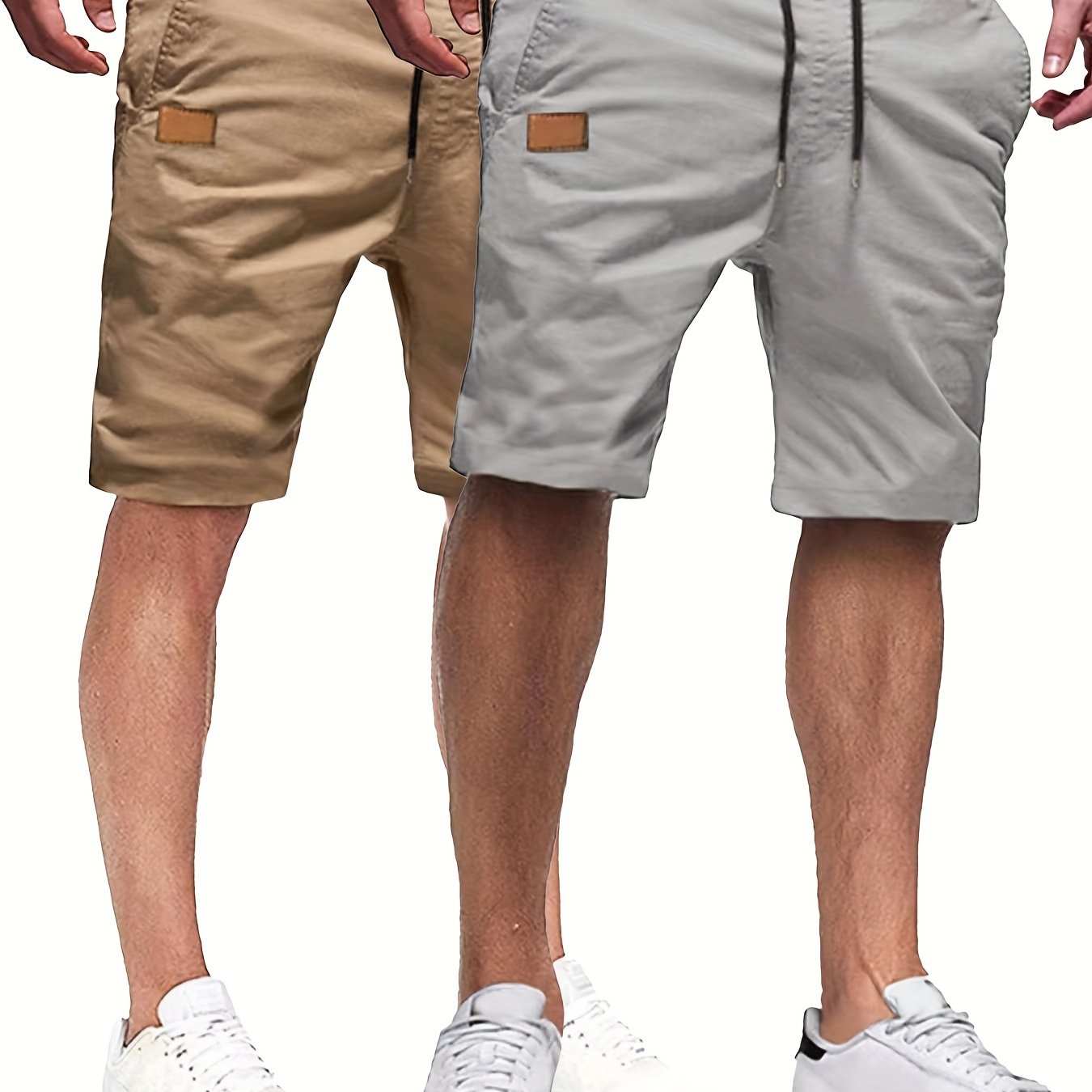 2pcs Mens Relaxed Fit Casual Cargo Shorts - Drawstring Waist, Slight Stretch, Solid Color, Woven Fabric, Hand Washable - PerfectExpress Global Mart  customizedMaterial:Woven FabricComposition:100% PolyesterDetails:DrawstringPattern:Solid colorSheer:NoFabric:Slight StretchType:ShortsOperation Instruction:Hand wash or profes2pcs Mens Relaxed Fit Casual Cargo Shorts - Drawstring Waist, Slight Sb0d141-b8