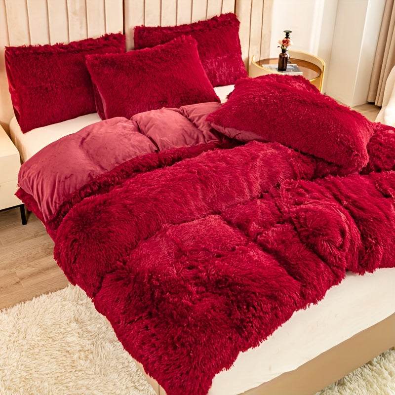 Multicolor Plush Duvet Cover SetExpress Global Mart  customizedProduct Description
Enhance your bedroom with the Multicolor Plush Duvet Cover Set, a luxurious addition that combines comfort and style seamlessly. Crafted from 100Multicolor Plush Duvet Cover SetCartifind