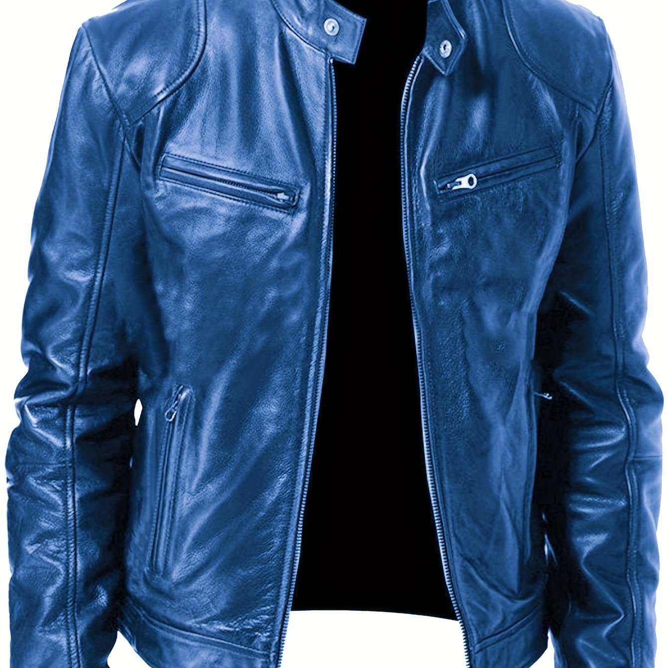 PU Leather Motorcycle Jacket - Zipper CardiganExpress Global Mart  customizedMaterial:PU
Length:Regular
Sleeve Length:Long Sleeve
Sleeve Type:Regular Sleeve
Details:Zipper
Pattern:Solid color
Sheer:No
Fabric:Non-Stretch
Placket Type:Placket
PMen's PU Leather Motorcycle Jacketb0d141-b8