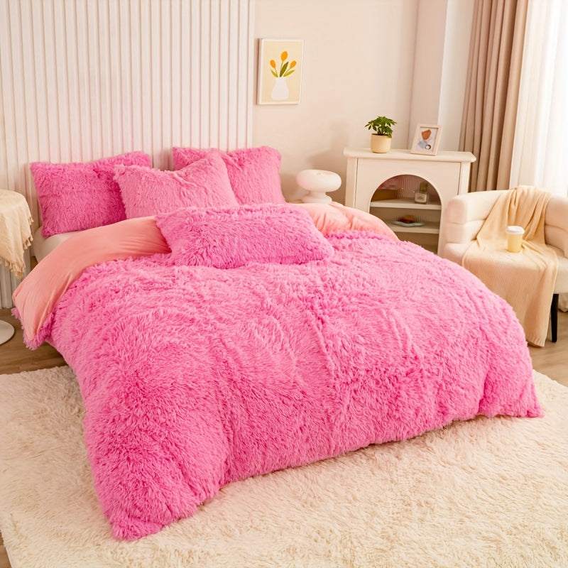 Multicolor Plush Duvet Cover SetExpress Global Mart  customizedProduct Description
Enhance your bedroom with the Multicolor Plush Duvet Cover Set, a luxurious addition that combines comfort and style seamlessly. Crafted from 100Multicolor Plush Duvet Cover SetCartifind