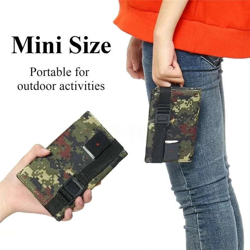 Mini size, portable waterproof foldable solar panel for outdoor activities.