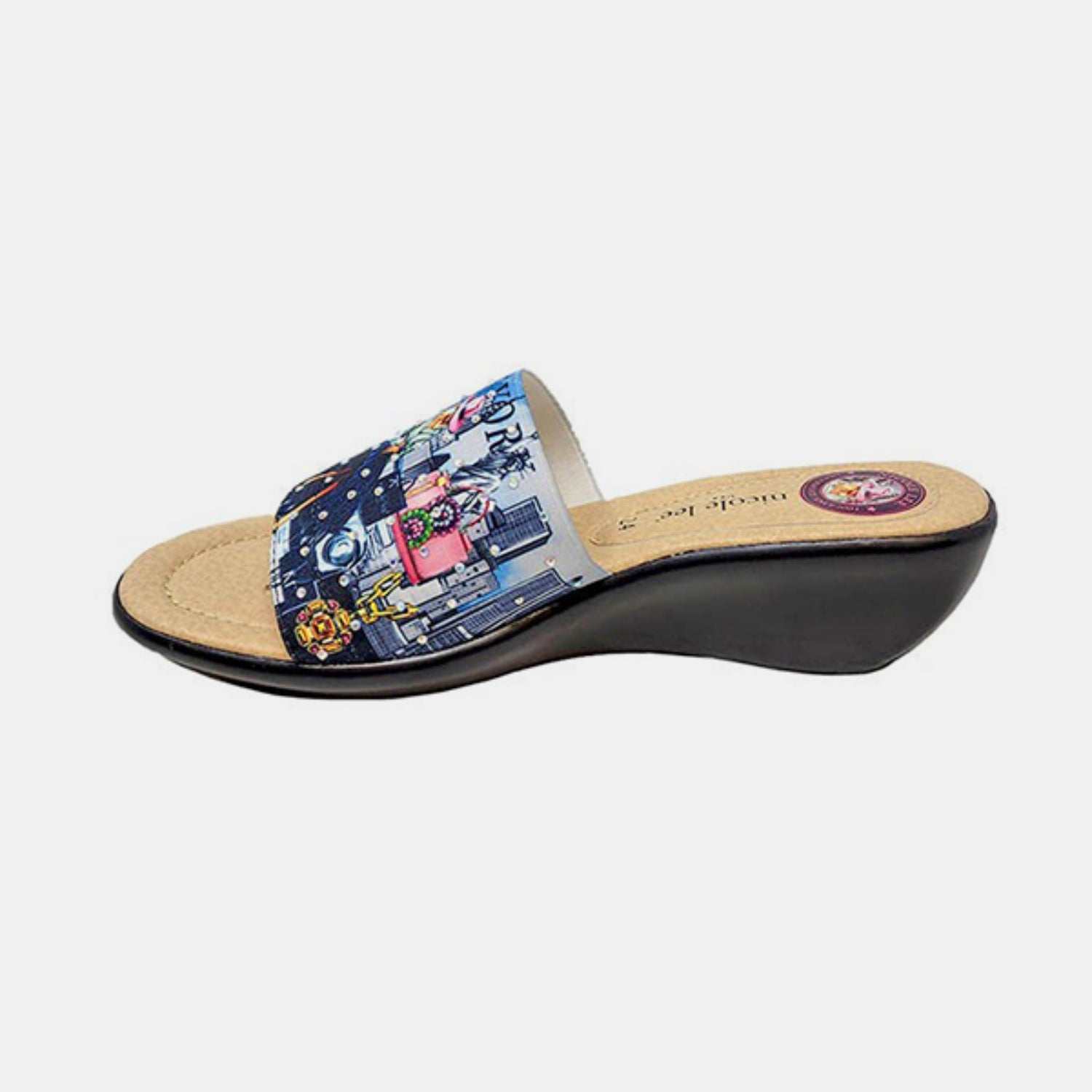 Nicole Lee USA Rhinestone Decor Wedge SlipperExpress Global Mart  Upgrade your warm-weather style and slip into our flexible and elegantly embellished slippers with a cork-inspired lining for summer vibes.
Heel height: Mid heels
MaNicole Lee USA Rhinestone Decor Wedge SlipperTrendsi