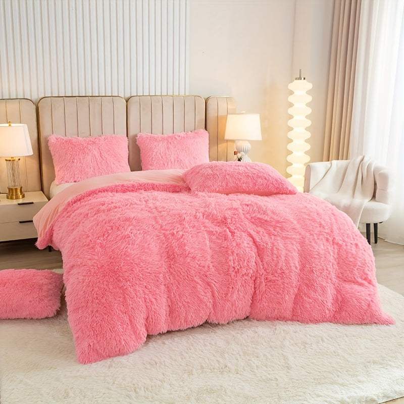 Multicolor Plush Duvet Cover SetExpress Global Mart  customizedProduct Description
Enhance your bedroom with the Multicolor Plush Duvet Cover Set, a luxurious addition that combines comfort and style seamlessly. Crafted from 100Multicolor Plush Duvet Cover SetCartifind