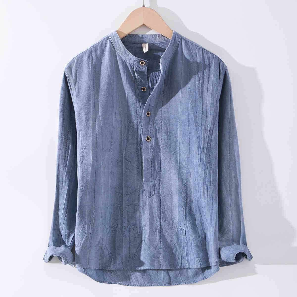 Linen Shirt Long Sleeved StandExpress Global Mart  0Product information:
 


 Target audience: Youth
 
 Applicable season: Summer
 
 Fabric Function: Breathable
 
 Thickness: Thin version
 
 Sleeve length: Long sleeveLinen Shirt Long Sleeved Stand Up Collar Retro Top JacketCJ