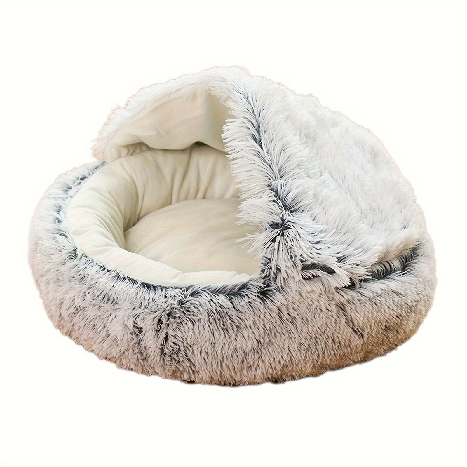 Calming Dog Beds & Cat Cave BedExpress Global Mart  customizedMajor Material:Faux FurItem ID:YC61842Calming Dog Beds & Cat Cave Bed With Hooded Cover, Washable Round Bedsb0d141-b8