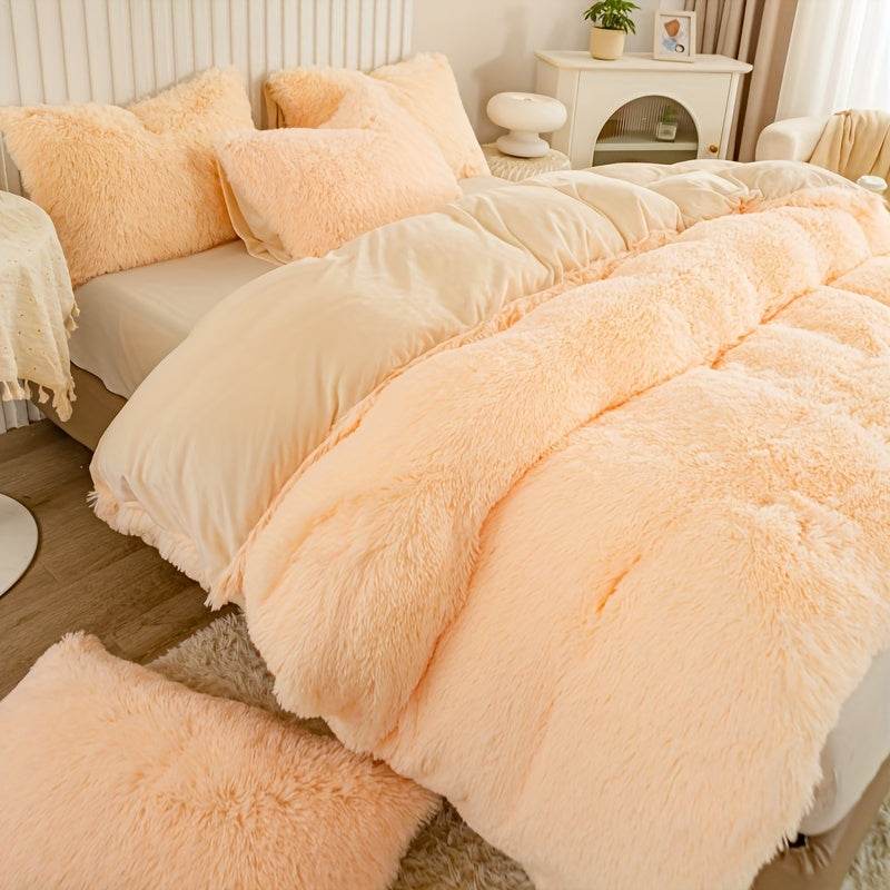 Multicolor Plush Duvet Cover SetExpress Global Mart  customizedProduct Description
Enhance your bedroom with the Multicolor Plush Duvet Cover Set, a luxurious addition that combines comfort and style seamlessly. Crafted from 100Multicolor Plush Duvet Cover SetCartifind