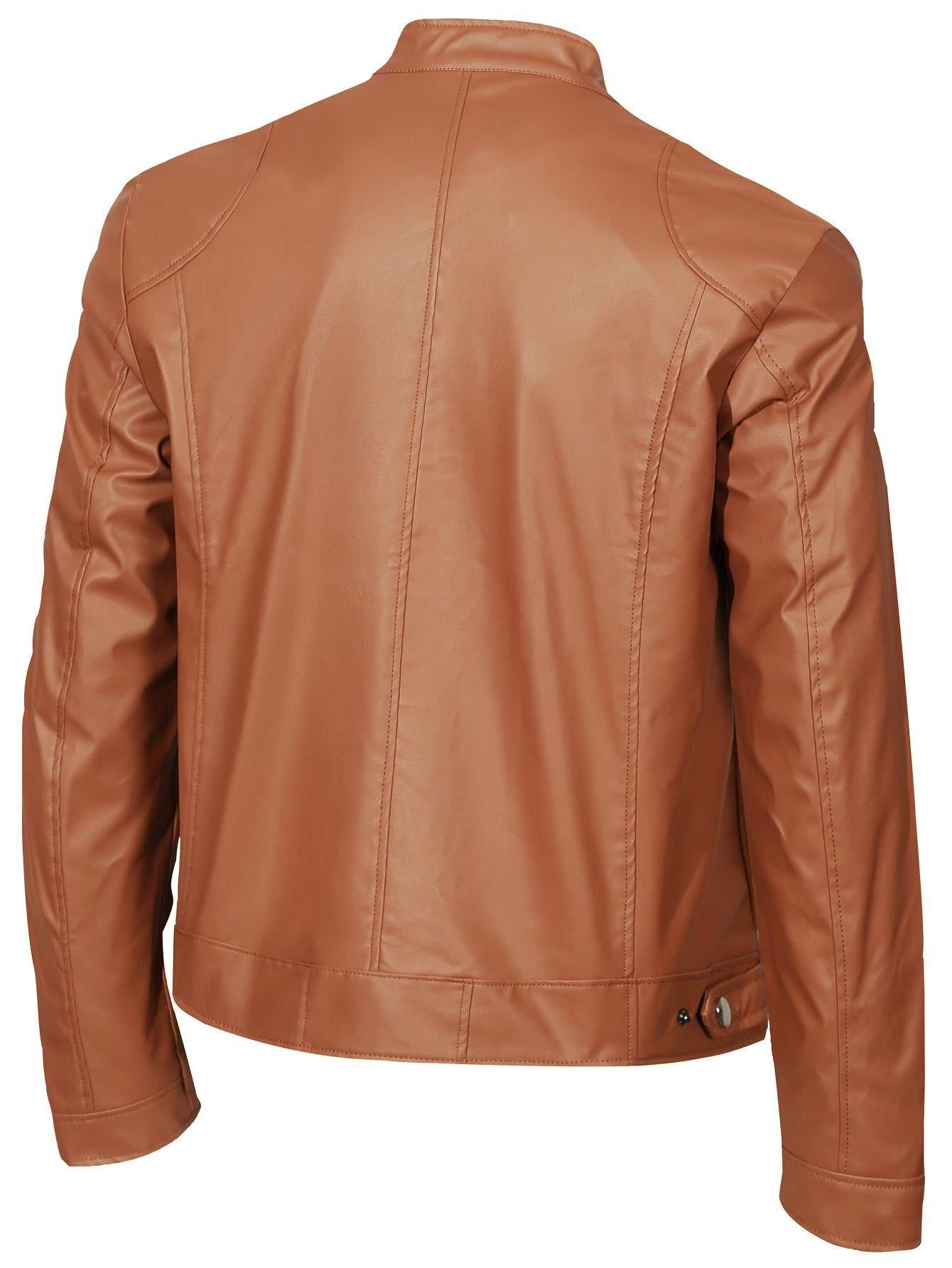 PU Leather Motorcycle Jacket - Zipper CardiganExpress Global Mart  customizedMaterial:PU
Length:Regular
Sleeve Length:Long Sleeve
Sleeve Type:Regular Sleeve
Details:Zipper
Pattern:Solid color
Sheer:No
Fabric:Non-Stretch
Placket Type:Placket
PMen's PU Leather Motorcycle Jacketb0d141-b8