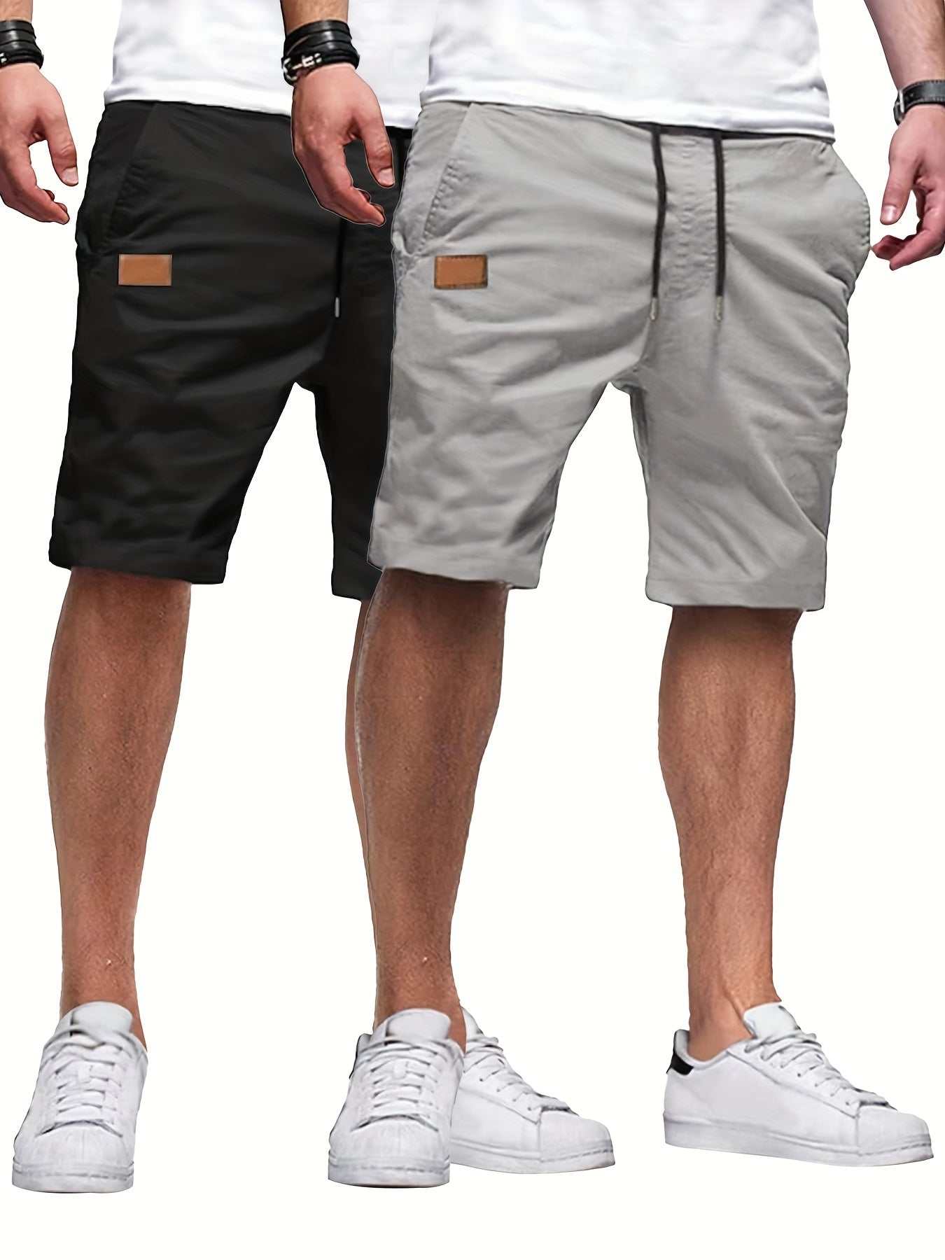 2pcs Mens Relaxed Fit Casual Cargo Shorts - Drawstring Waist, Slight Stretch, Solid Color, Woven Fabric, Hand Washable - PerfectExpress Global Mart  customizedMaterial:Woven FabricComposition:100% PolyesterDetails:DrawstringPattern:Solid colorSheer:NoFabric:Slight StretchType:ShortsOperation Instruction:Hand wash or profes2pcs Mens Relaxed Fit Casual Cargo Shorts - Drawstring Waist, Slight Sb0d141-b8