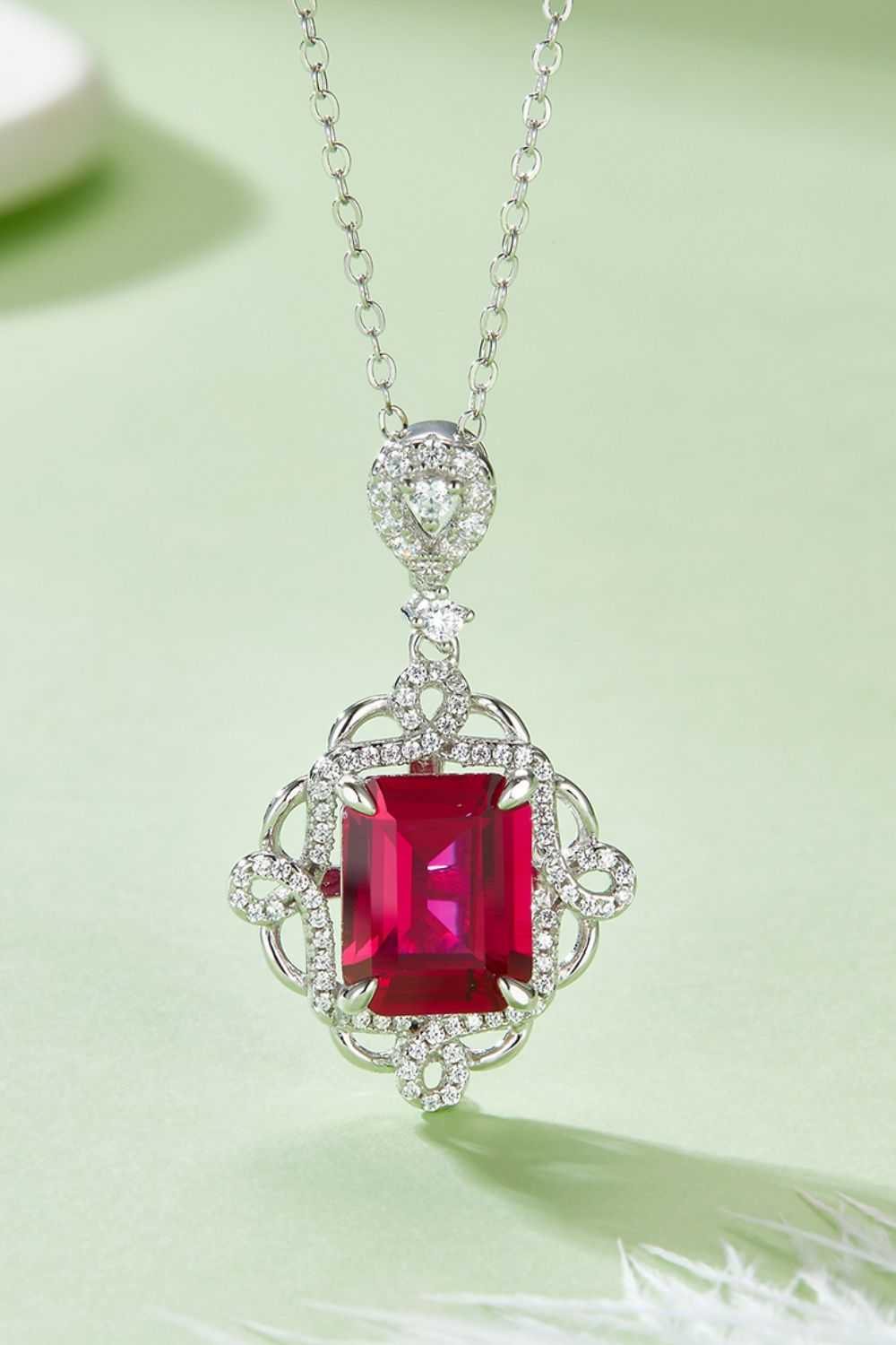 925 Sterling Silver Ruby Pendant NecklaceExpress Global Mart  Pieces: 1-piece
Material: 925 sterling silver, Cultivating Ruby
Care instructions: Avoid wearing during exercise, as sweat will react with the jewelry to produce sil925 Sterling Silver Ruby Pendant NecklaceTrendsi