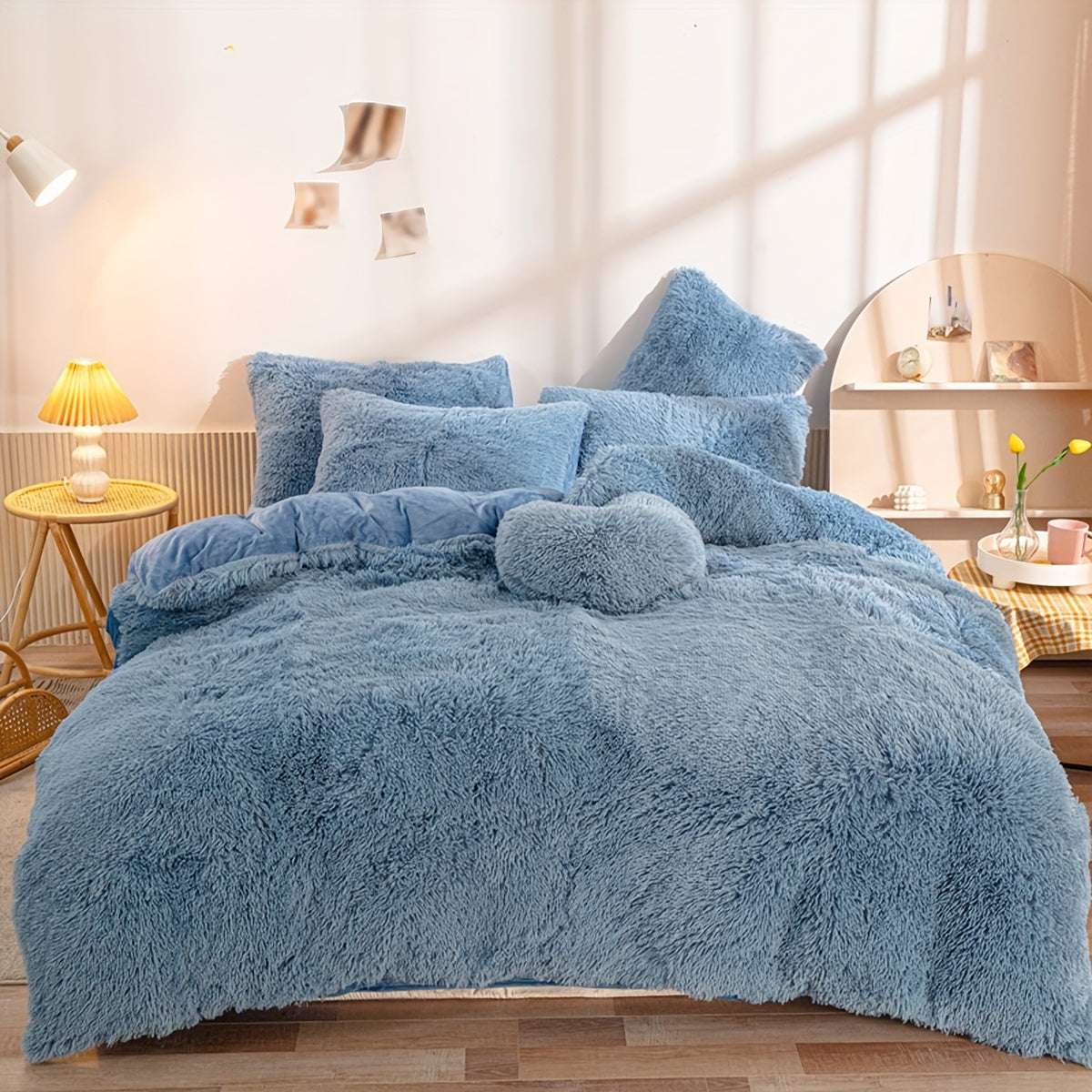 Multicolor Plush Duvet Cover SetExpress Global Mart  customizedProduct Description
Enhance your bedroom with the Multicolor Plush Duvet Cover Set, a luxurious addition that combines comfort and style seamlessly. Crafted from 100Multicolor Plush Duvet Cover SetCartifind