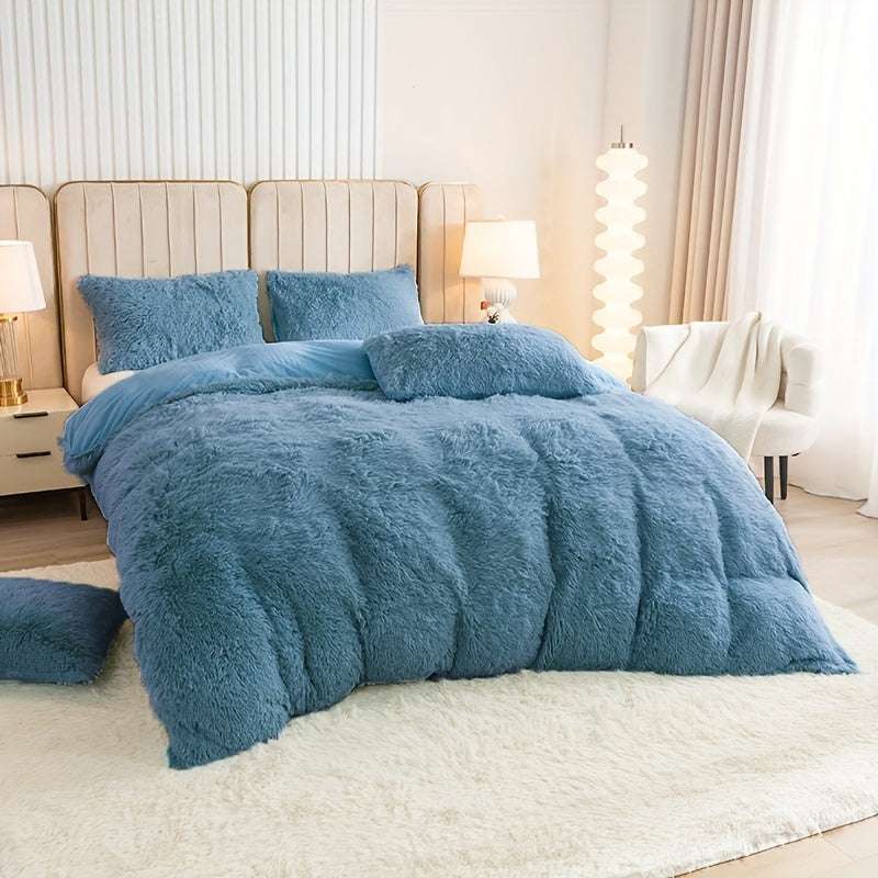 Multicolor Plush Duvet Cover SetExpress Global Mart  customizedProduct Description
Enhance your bedroom with the Multicolor Plush Duvet Cover Set, a luxurious addition that combines comfort and style seamlessly. Crafted from 100Multicolor Plush Duvet Cover SetCartifind